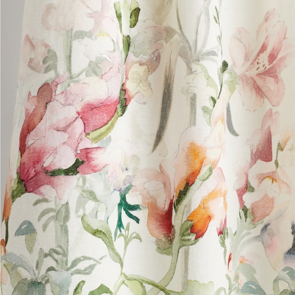 H&M Floral Midi Dress - White with Multicolor Floral Print - Picture 4 of 12